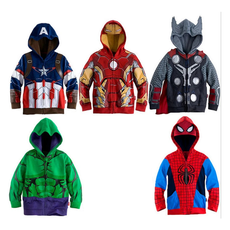 KRE Prime Boys Marvel Sweatshirt Hulk Spider-Man Captain America Avengers Sweater