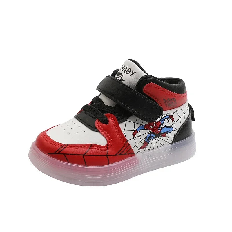 KRE Prime Boys Disney Children's Led Light Shoes Fashion Spiderman