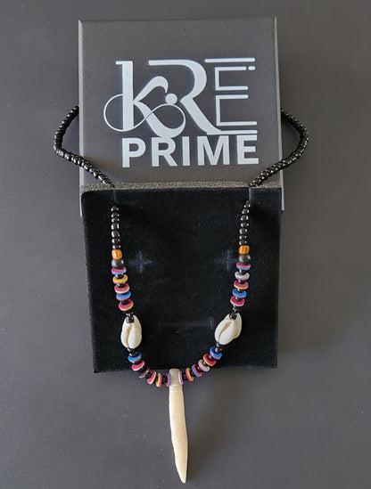 KRE Prime Unisex Handcrafted West African Authentic Bone and Shell Pendant