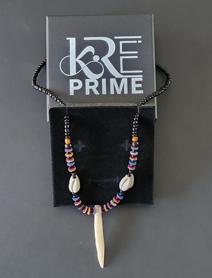 KRE Prime Unisex Handcrafted West African Authentic Bone and Shell Pendant