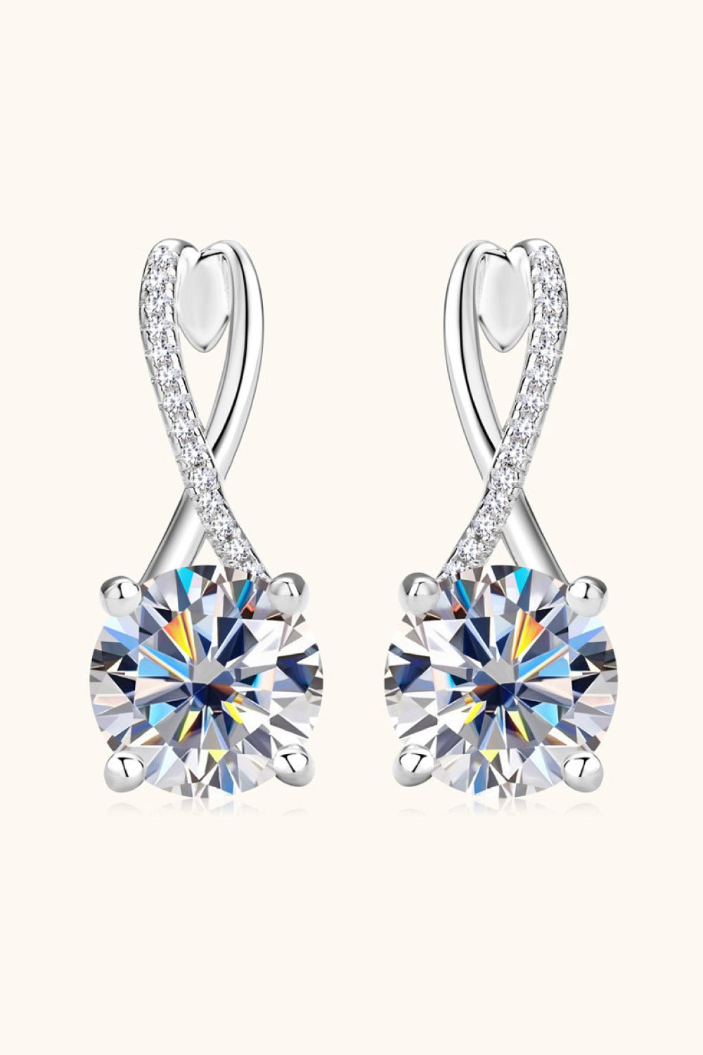 4 Carat Moissanite 925 Sterling Silver Earrings - KRE Prime Deals