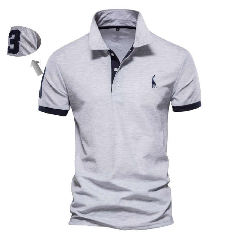 AIOPESON Embroidery 35% Cotton Polo Shirts for Men Casual Solid Color Slim Fit Mens Polos New Summer Fashion Brand Men Clothing - KRE Prime Deals