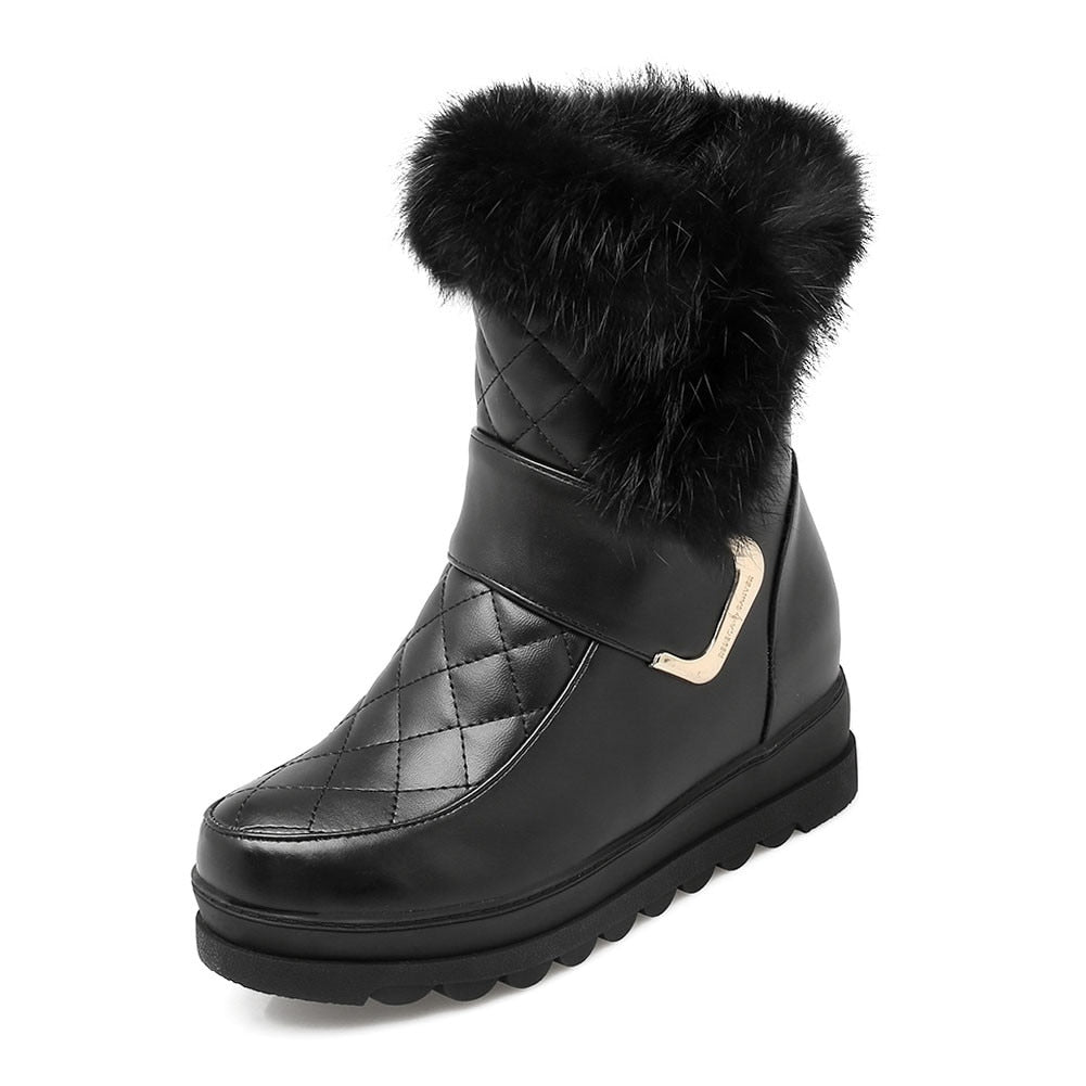 DORATASIA New Winter 34-43 Casual Flat Platform Snow Boots Women Warm Fur Platform Booties Ladies Height Increasing Shoes Woman - KRE Prime Deals