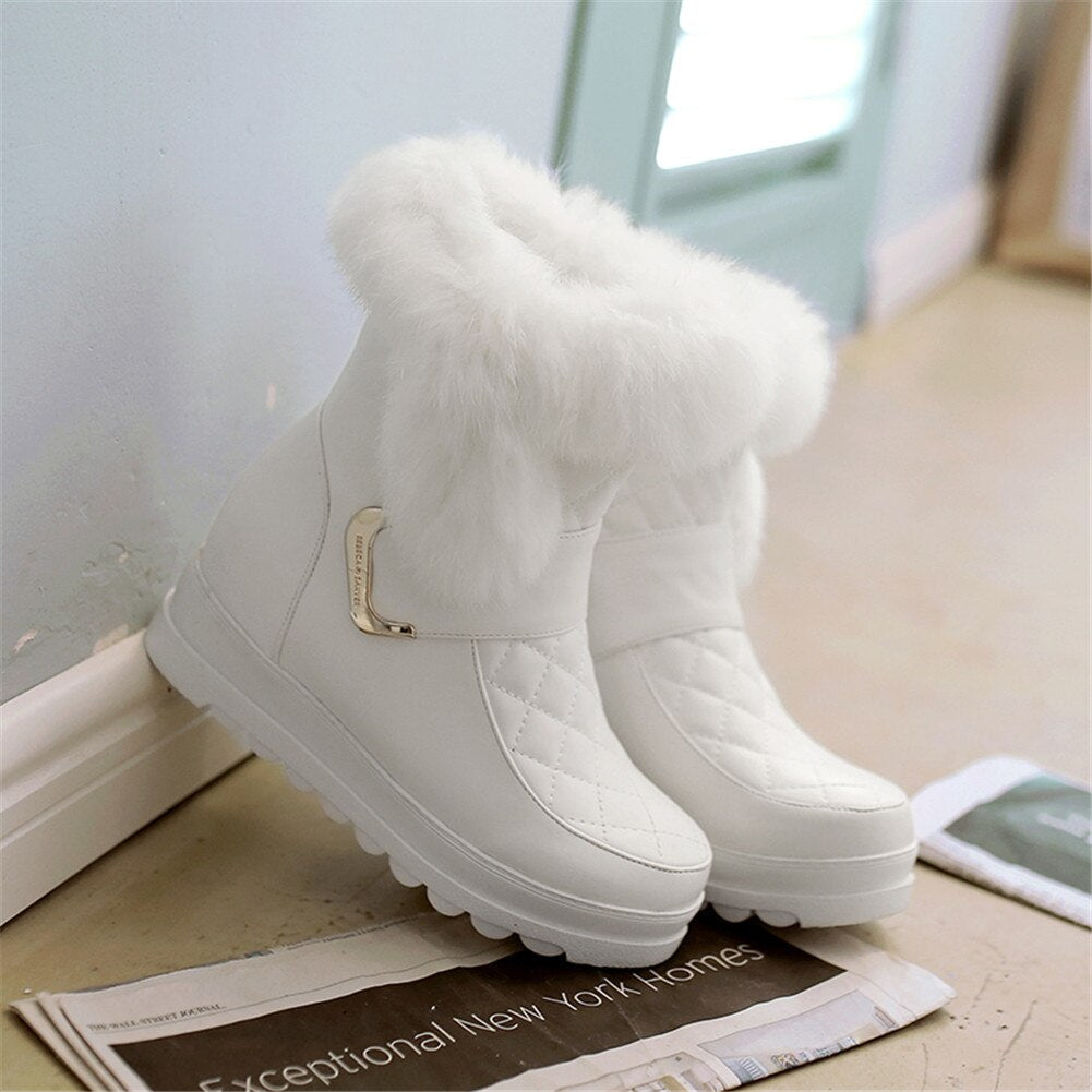 DORATASIA New Winter 34-43 Casual Flat Platform Snow Boots Women Warm Fur Platform Booties Ladies Height Increasing Shoes Woman - KRE Prime Deals