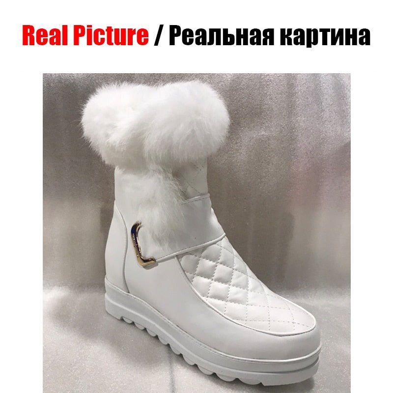 DORATASIA New Winter 34-43 Casual Flat Platform Snow Boots Women Warm Fur Platform Booties Ladies Height Increasing Shoes Woman - KRE Prime Deals