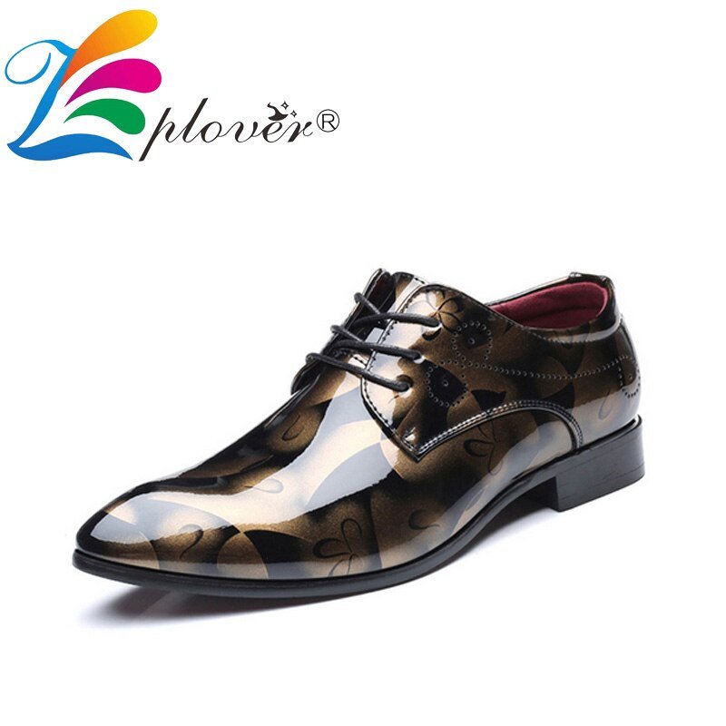 Fashion Patent Leather Men Dress Shoes For Men Pointed Toe Wedding Formal Shoes Luxury Brand Office Oxford Shoes Men Footwear - KRE Prime Deals