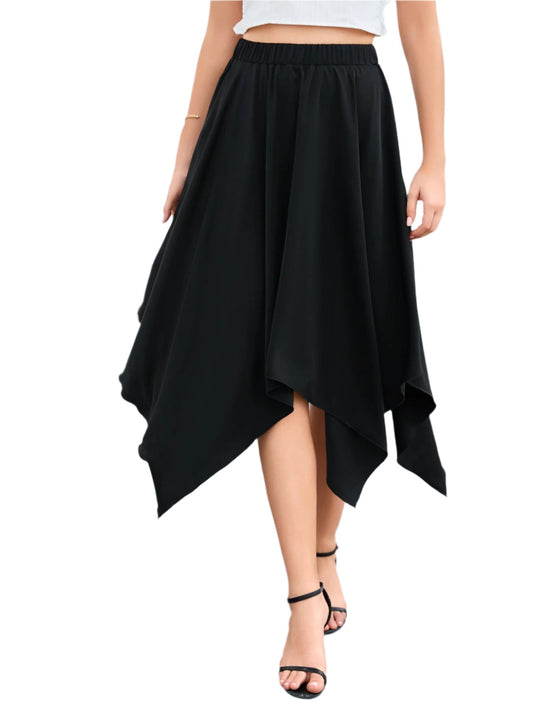 Handkerchief Hem Midi Skirt - KRE Prime Deals