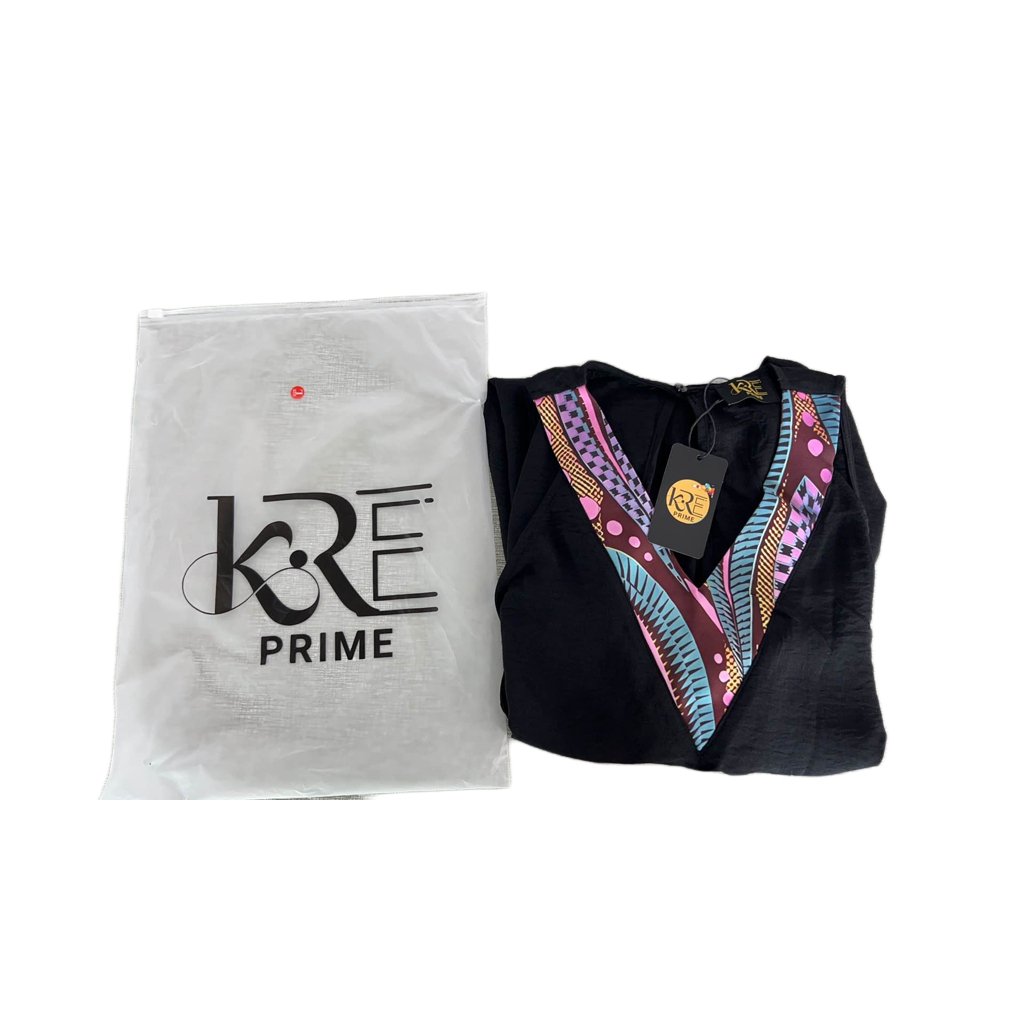KRE Prime Ladies Printed Belted V-Neck Sleeveless Romper Style with Pockets - KRE Prime