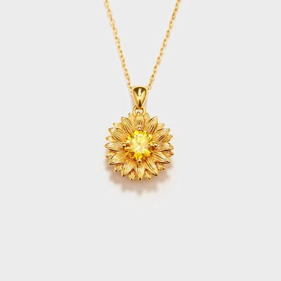 KRE Prime Lady Sunflower Shape 18K Gold-Plated Pendant Necklace - KRE Prime