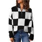 KRE Prime Women Checkered Half Zip Long Sleeve Sweater - KRE Prime