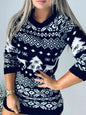 KRE Prime Women Christmas Element Round Neck Mini Sweater Dress - KRE Prime