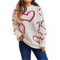 KRE Prime Women Heart Pattern Long Sleeve Sweater - KRE Prime