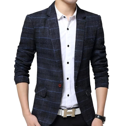 Mens Mix Plaid Blazer - KRE Prime Deals