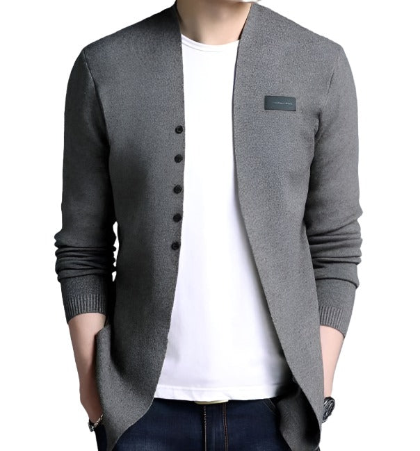 Mens Slim Fit Cardigan with Button Design - KRE Prime Deals