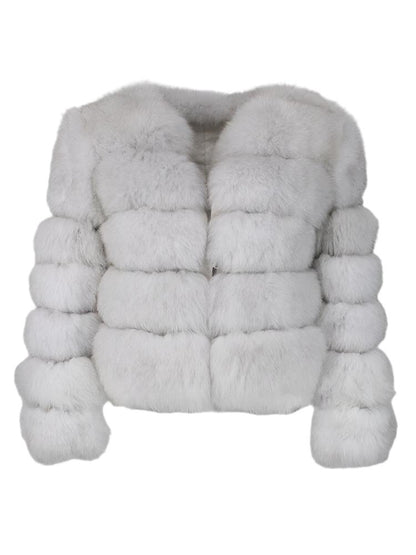 Oftbuy 2023 Real Fox Fur Coat Winter Jacket Women Natural Fox Fur - KRE Prime Deals