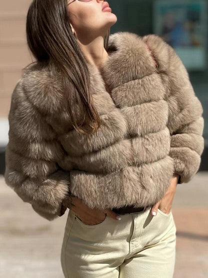 Oftbuy 2023 Real Fox Fur Coat Winter Jacket Women Natural Fox Fur - KRE Prime Deals