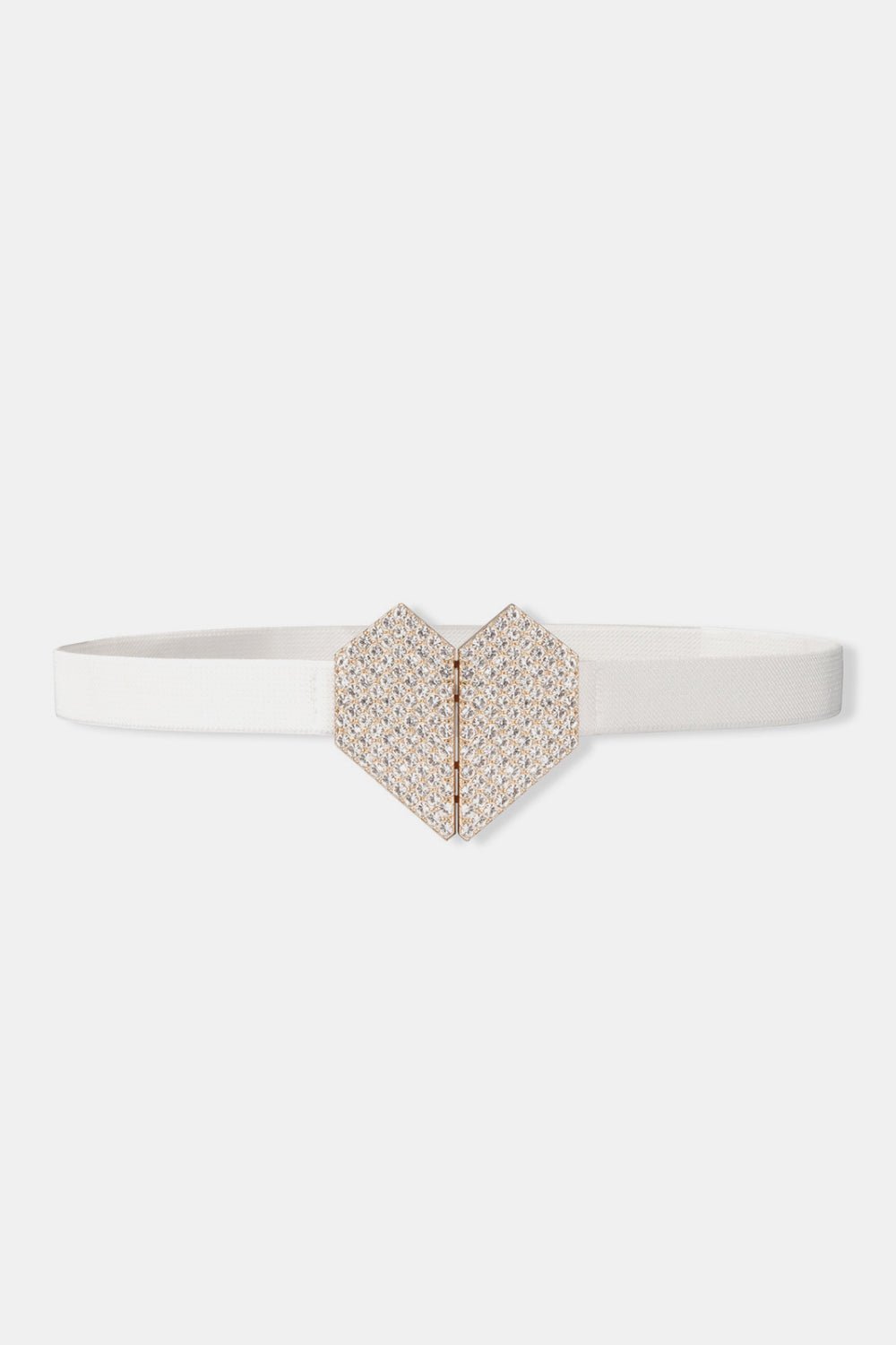 Rhinestone Heart Buckle Elastic Belt - KRE Prime Deals