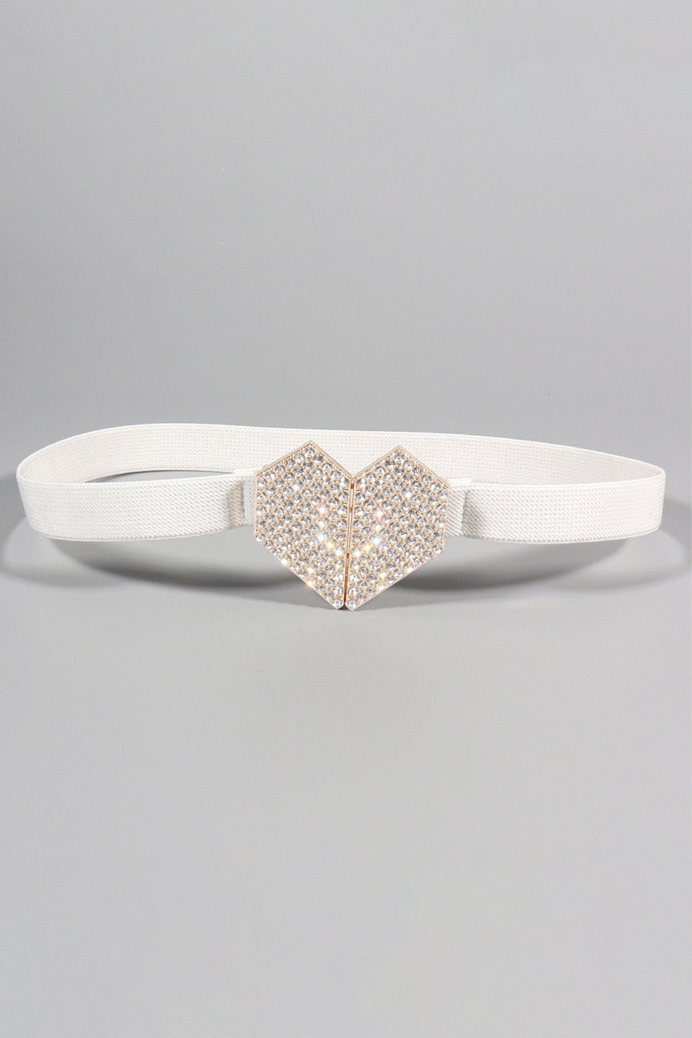 Rhinestone Heart Buckle Elastic Belt - KRE Prime Deals