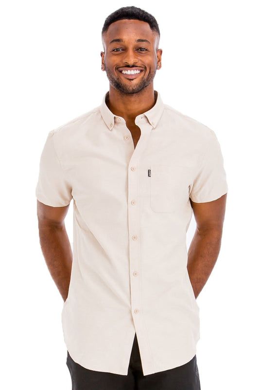 SIGNATURE SHORT SLEEVE BUTTON DOWN SHIRT - KRE Prime Deals