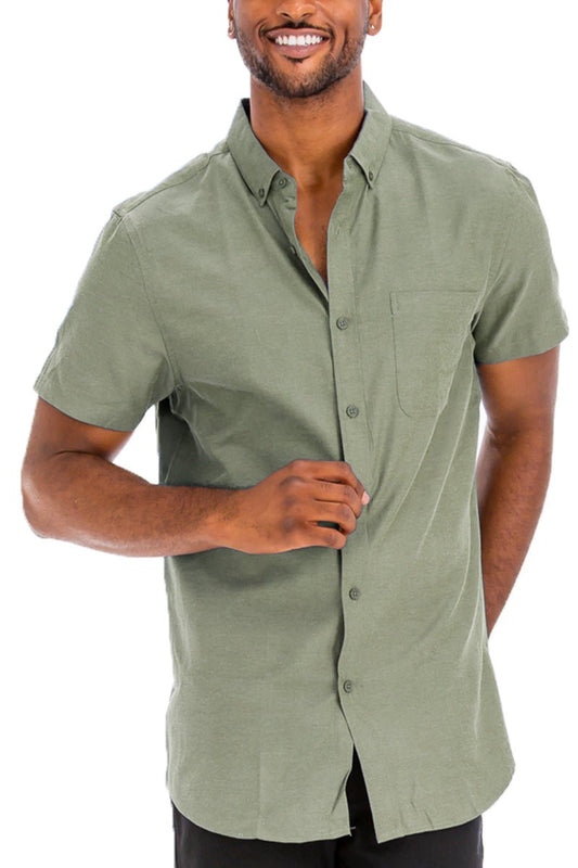 SIGNATURE SHORT SLEEVE BUTTON DOWN SHIRT - KRE Prime Deals