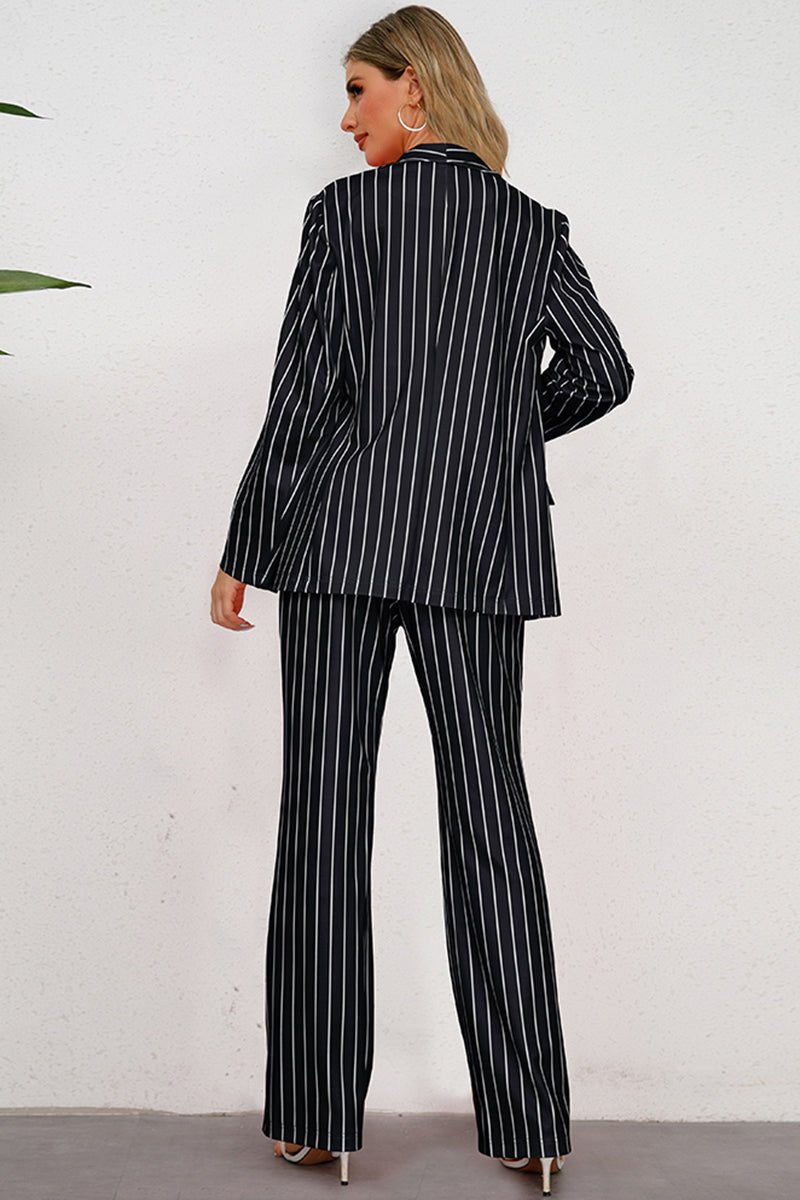 Striped Long Sleeve Top and Pants Set - KRE Prime Deals