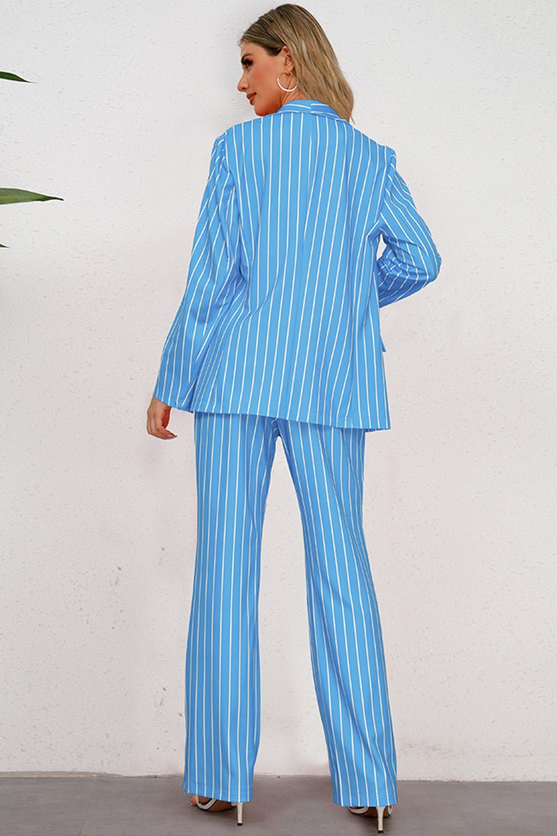 Striped Long Sleeve Top and Pants Set - KRE Prime Deals