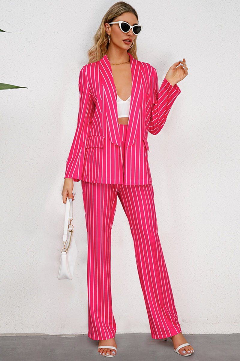 Striped Long Sleeve Top and Pants Set - KRE Prime Deals