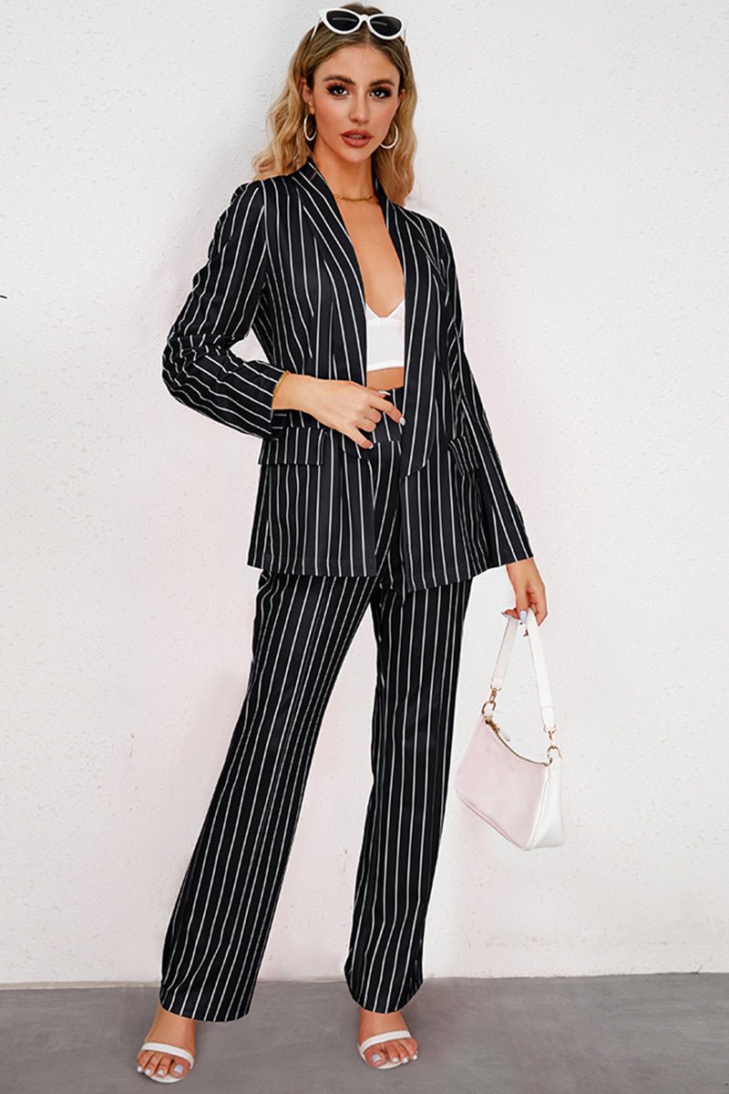 Striped Long Sleeve Top and Pants Set - KRE Prime Deals