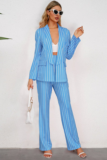 Striped Long Sleeve Top and Pants Set - KRE Prime Deals