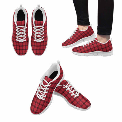 Uniquely You Sneakers for Men, Buffalo Plaid Red and White - Running - KRE Prime Deals