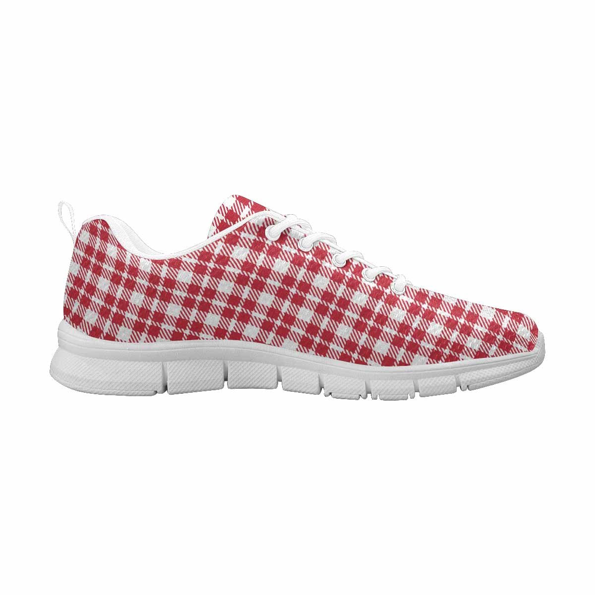 Uniquely You Sneakers for Men, Buffalo Plaid Red and White - Running - KRE Prime Deals