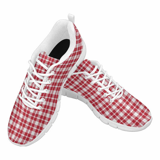 Uniquely You Sneakers for Men, Buffalo Plaid Red and White - Running - KRE Prime Deals