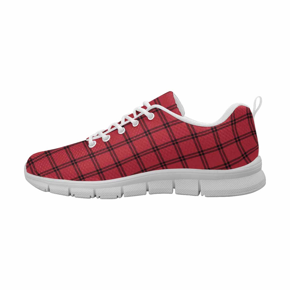 Uniquely You Sneakers for Men, Buffalo Plaid Red and White - Running - KRE Prime Deals