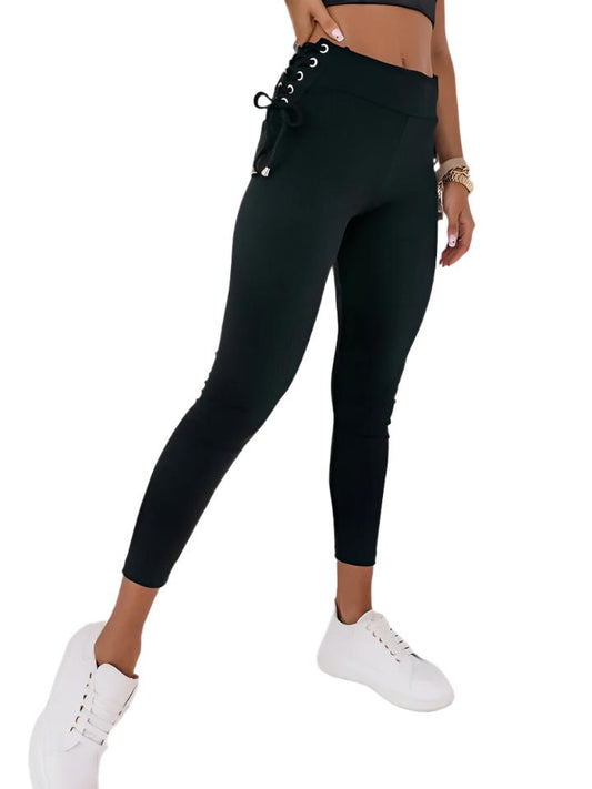 Wide Waistband Lace-Up Leggings - KRE Prime Deals