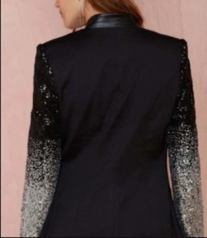 Womens Blazer with Sequins Sleeve - KRE Prime